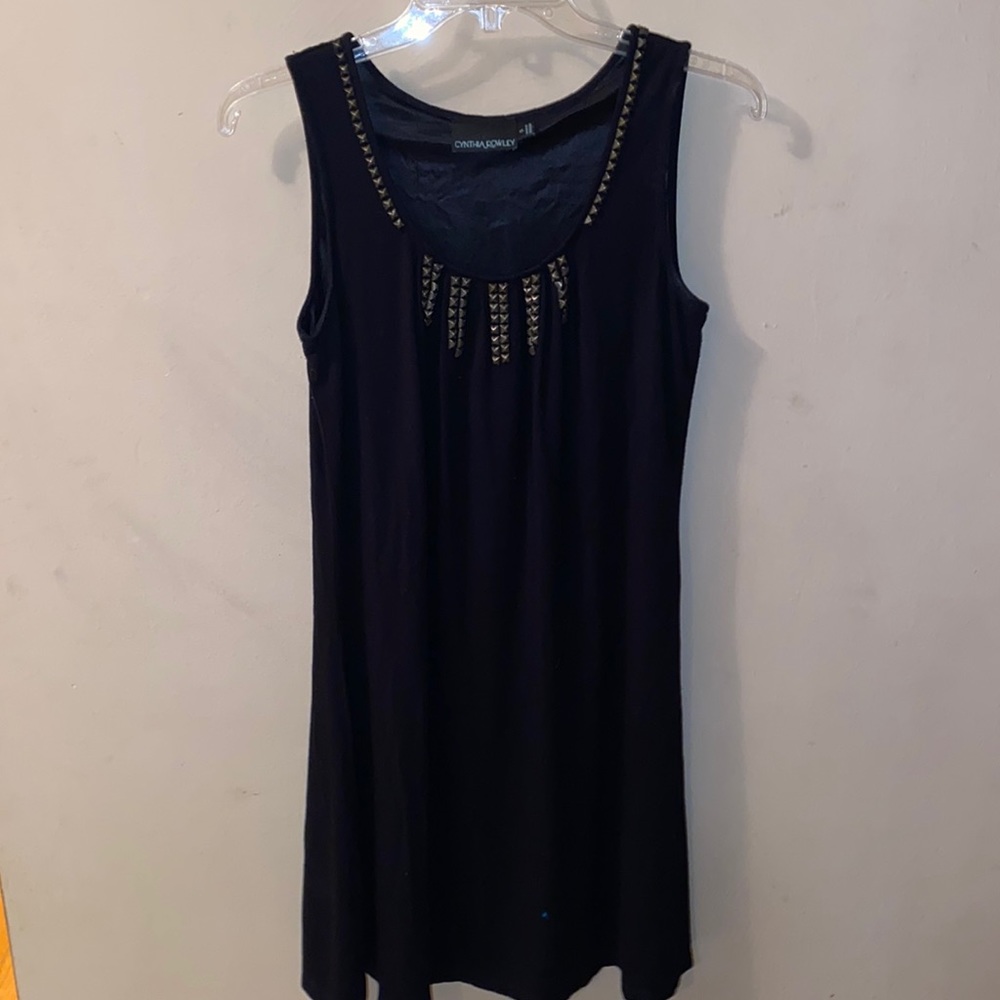 Cynthia Rowley- black studded sheath dress- small